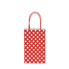 12CT POLKA DOTS RED KRAFT BAG 