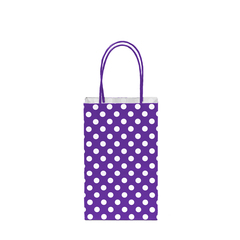 12CT POLKA DOTS PURPLE KRAFT BAG 