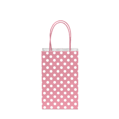 12CT POLKA DOTS LIGHT PINK KRAFT BAG 