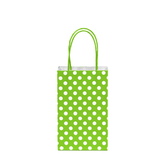 12CT POLKA DOTS LIME GREEN KRAFT BAG 