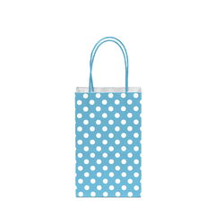 12CT POLKA DOTS LIGHT BLUE KRAFT BAG 