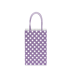 12CT POLKA DOTS LAVENDER KRAFT BAG 