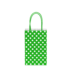 12CT POLKA DOTS GREEN KRAFT BAG 